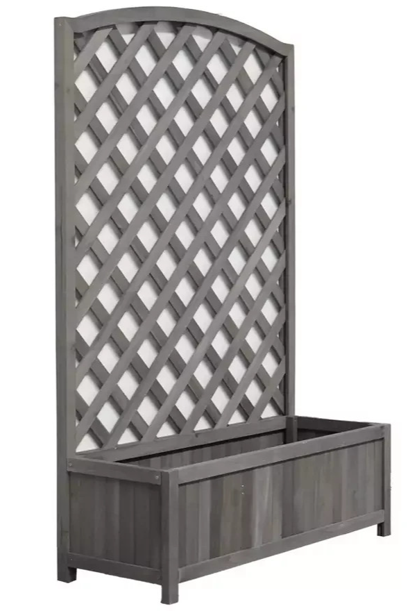 Lattice Wooden Garden Planter - Large | Outdoor Plant Pot Garden Decor