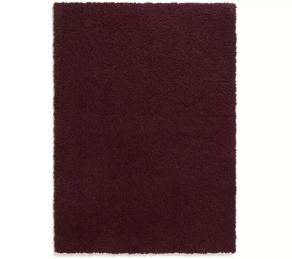Habitat Recycled Cosy Plain Shaggy Rug - 160x230cm - Berry