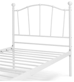 Fleur Single Metal Bed Frame - White with Single Memory Foam Mattress