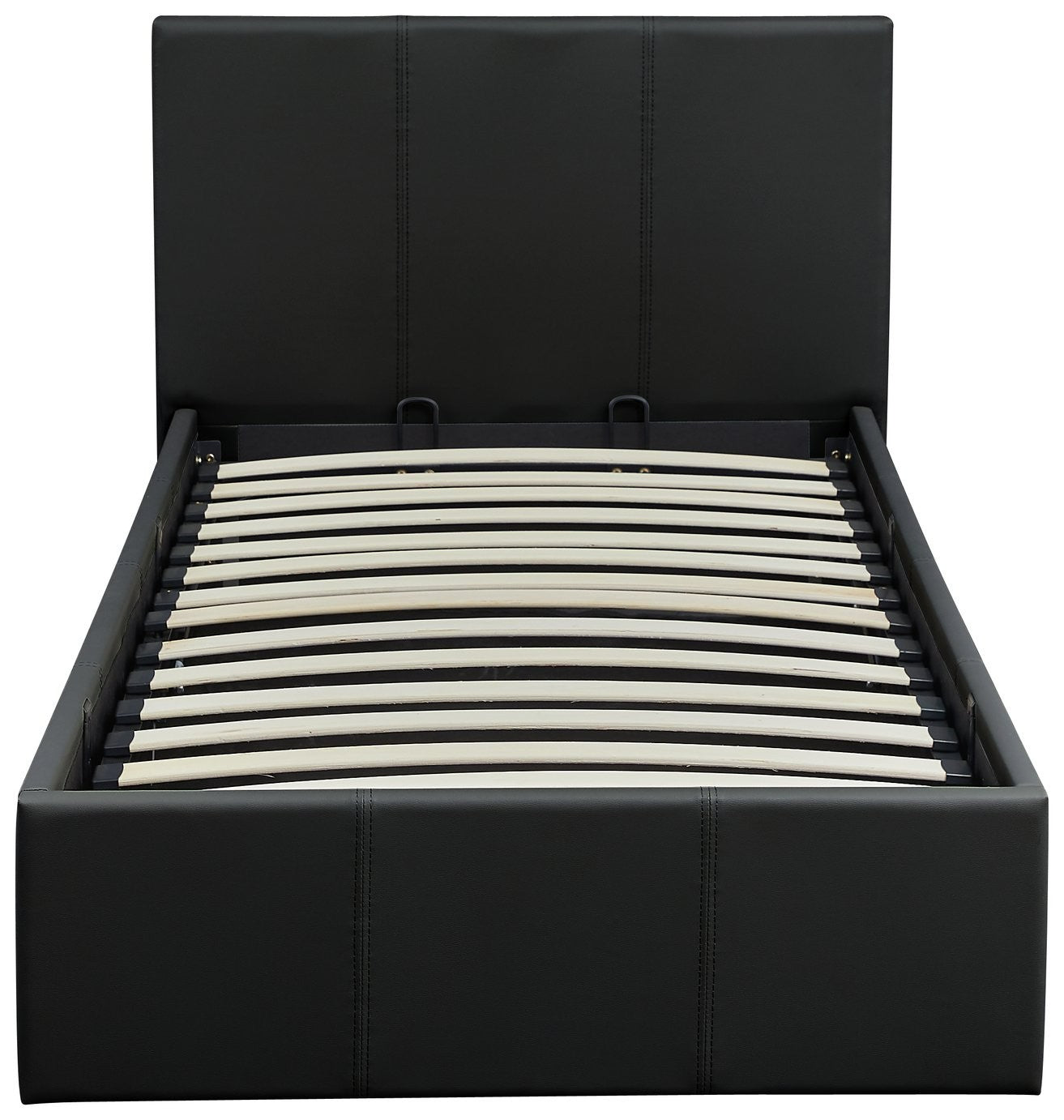 Lavendon Single End Open Ottoman Bed Frame -Black | single storage bed black