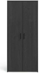 Home Oslo 2 Door Wardrobe Black Oak Effect | Bedroom Storage Wardrobe Furniture