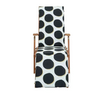 Folding Wooden Sun Lounger - Black & White