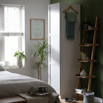 Munich Panelled 1 Door Wardrobe - White | Compact Clothing Organization