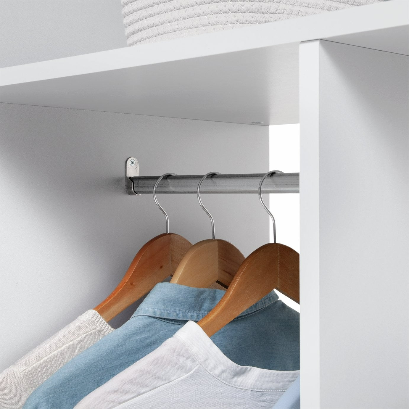 Malibu 3 Drawers Open Storage Wardrobe - White | Open wardrobe with drawers