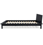 Akio Small Double Wooden Platform Bed Frame- Black | Japanese style bed frame