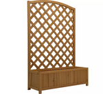 Habitat Lattice Wooden Garden Planter - Large | Outdoor Plant Pot Garden Decor