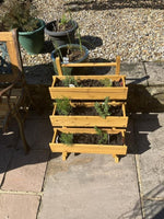 McGregor Stepped Timber Garden Planter | Wooden Outdoor Plant Stand Planter