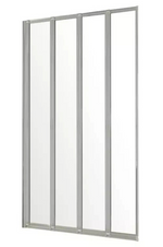 3mm 4 Fold Bath Screen Silver | Folding Shower Screen Toughened Glass Space