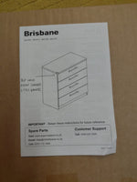 Home Brisbane 4 Drawer Chest White (B GRADE 1022.)