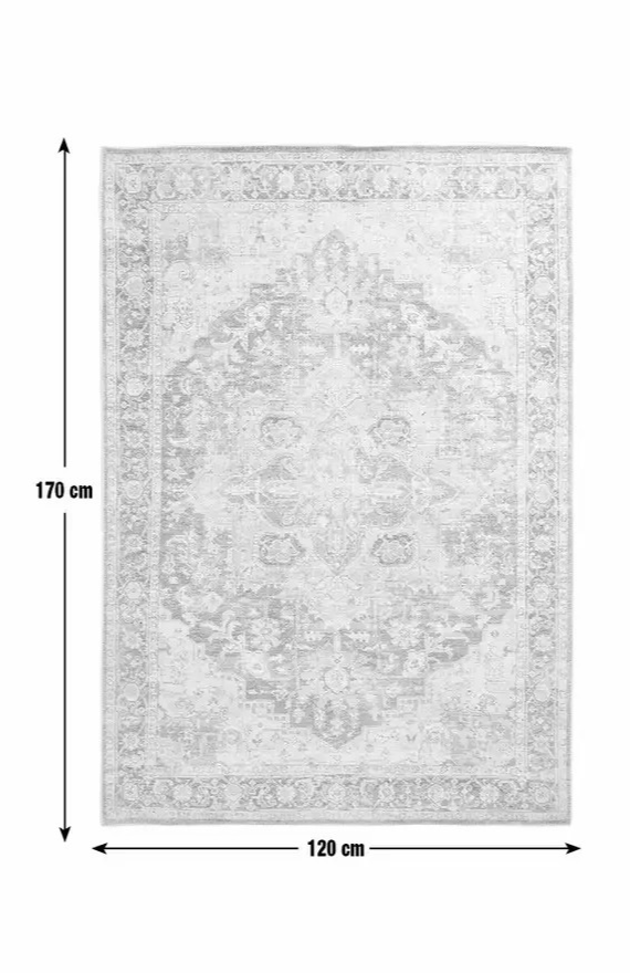 Vintage Effect Green Rug | 120x170cm | Vintage Living Room Bedroom Area Rug Carp