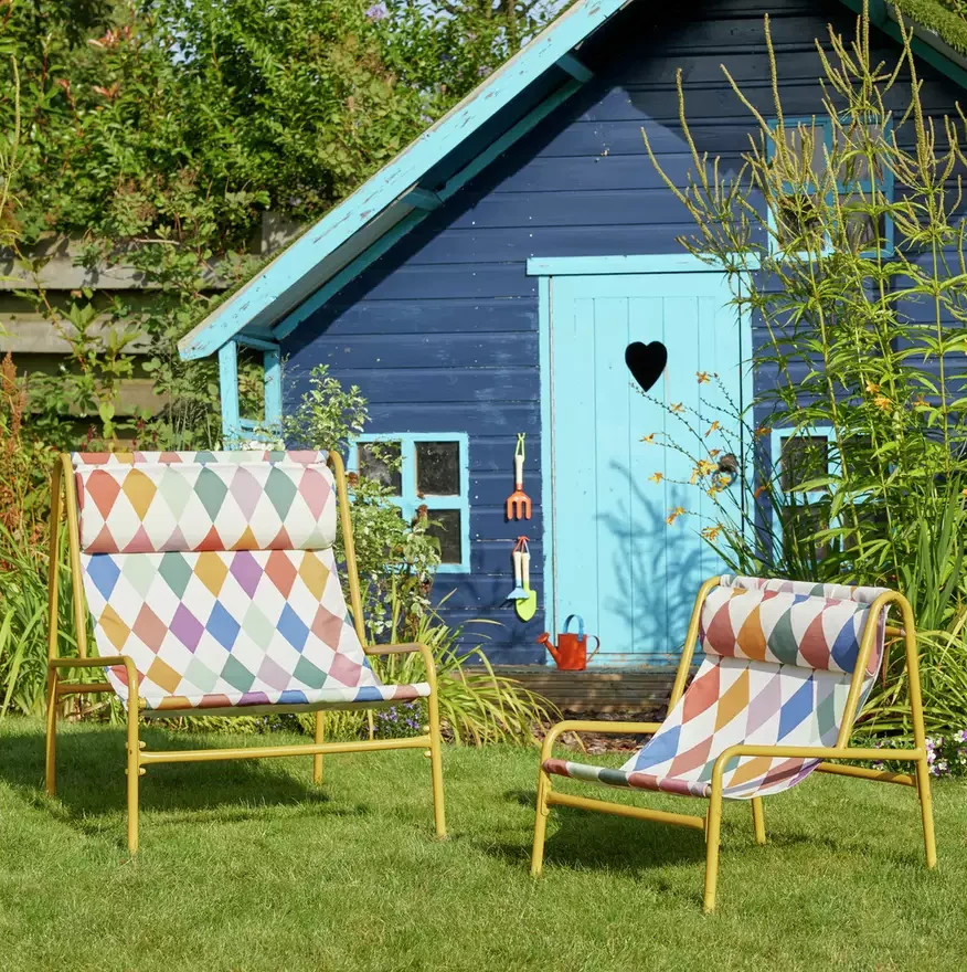 Teka Metal Garden Chair Harlequin | Outdoor Patio Garden Seating Furniture