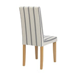 Midback Pair of Stripe Dining Chair- White & Blue | Cozy Fabric Comfort
