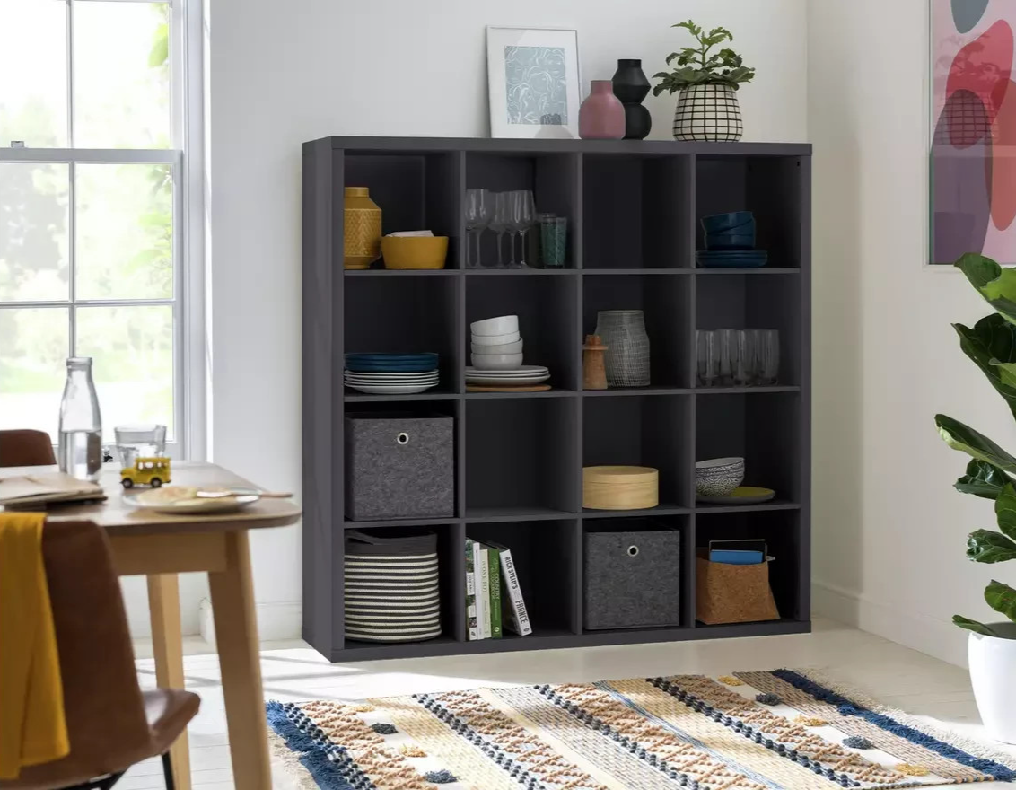 Squares Plus 16 Cube Storage Unit - Black | Contemporary Home Display