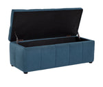 Habitat Maisie Large Storage Ottoman Box Velvet Blue | Bedroom Bench Upholstered