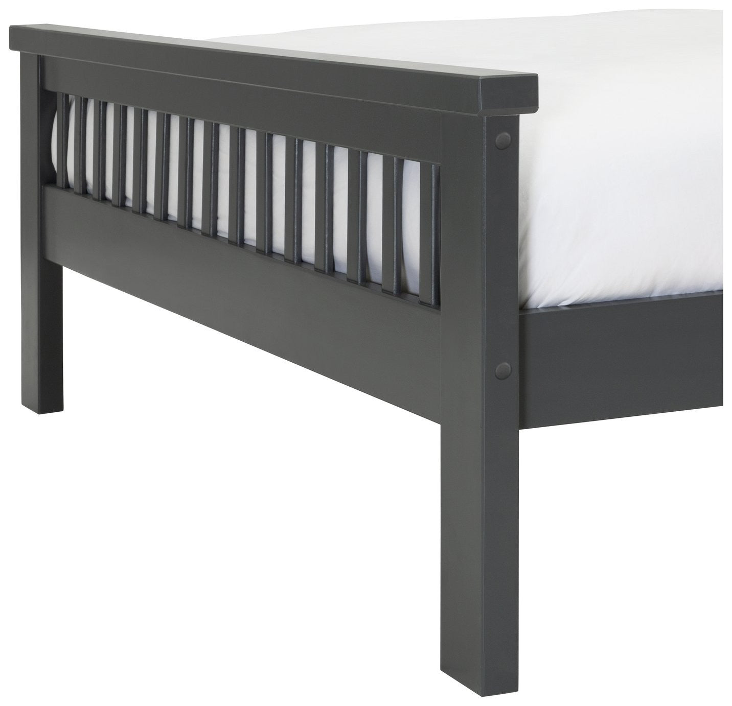 Aubrey Double Wooden Bed Frame - Charcoal | Simple style of shaker furniture