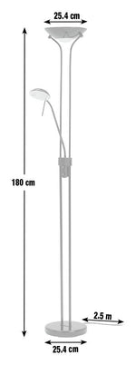Father & Child Uplighter Floor Lamp Black | Adjustable Reading Light Modern Home