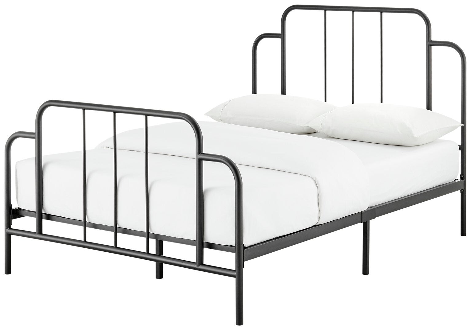Jacques Double Metal Bed Frame Black | Sturdy Durable Support Base Modern Design