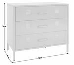 Stevie 3 Drawer Chest Green | Bedroom Storage Chest of Drawers Furniture