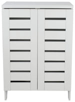 Slatted 2 Door Shoe Storage Cabinet - White ( B Grade 24988 )