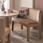 Bastian Velvet Dining Bench - Natural | Soft Upholstered Comfort