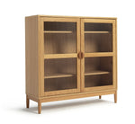 Cornelia 2 Door Glass Short Display Cabinet -Natural | Wonderfully Rustic Piece