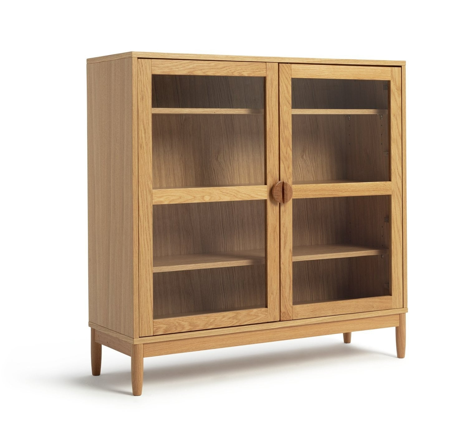Cornelia 2 Door Glass Short Display Cabinet -Natural | Wonderfully Rustic Piece