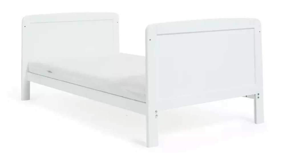 Baby Elegance Travis Baby Cot Bed with Mattress - White