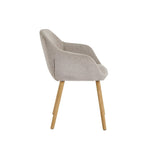 Home Alarik Pair of Fabric Dining Chairs - Natural | Kitchen Table Chair Set