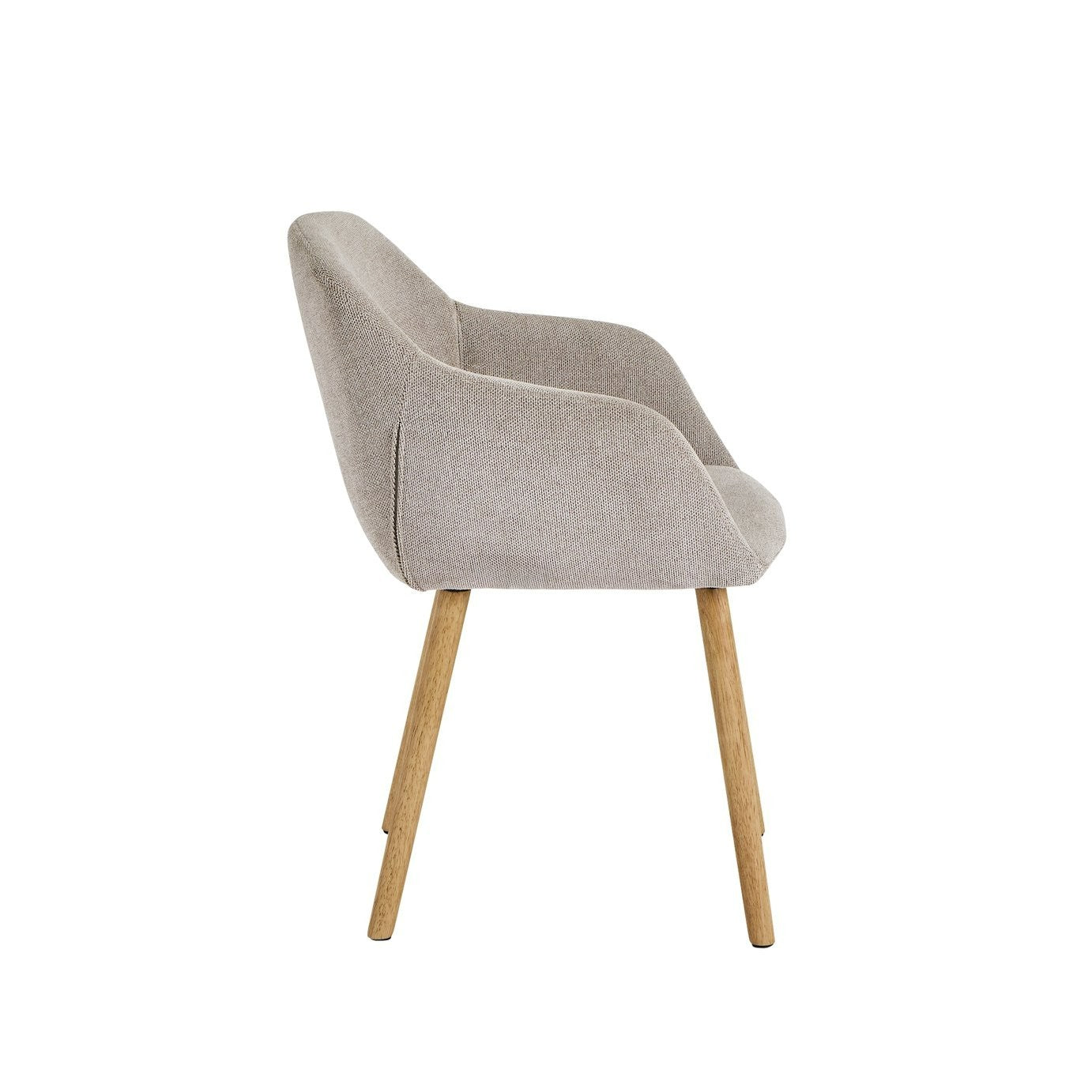 Home Alarik Pair of Fabric Dining Chairs - Natural | Kitchen Table Chair Set