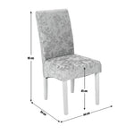 Pair of Skirted Dining Chairs - Damask Grey