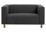 Moda Fabric Compact 2 Seater Sofa - Grey