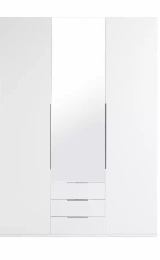 Hallingford 3 Door 3 Drawer Wardrobe-White Gloss (B GRADE)