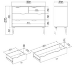 Tvilum Oslo 4 Drawer Chest White & Oak | Bedroom Storage Chest of Drawers