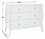 Home Amelie 3 Drawer Chest - White | Stylish 3 drawer chest for bedroom