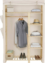 Home Covered Double Wardrobe - Cream | Fabric Covered Wardrobe