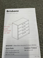 Home Brisbane 4 Drawer Chest Oak ( B Grade-1019.)