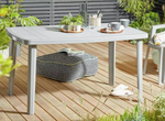 6 Seater Rectangular Plastic Garden Table - Grey