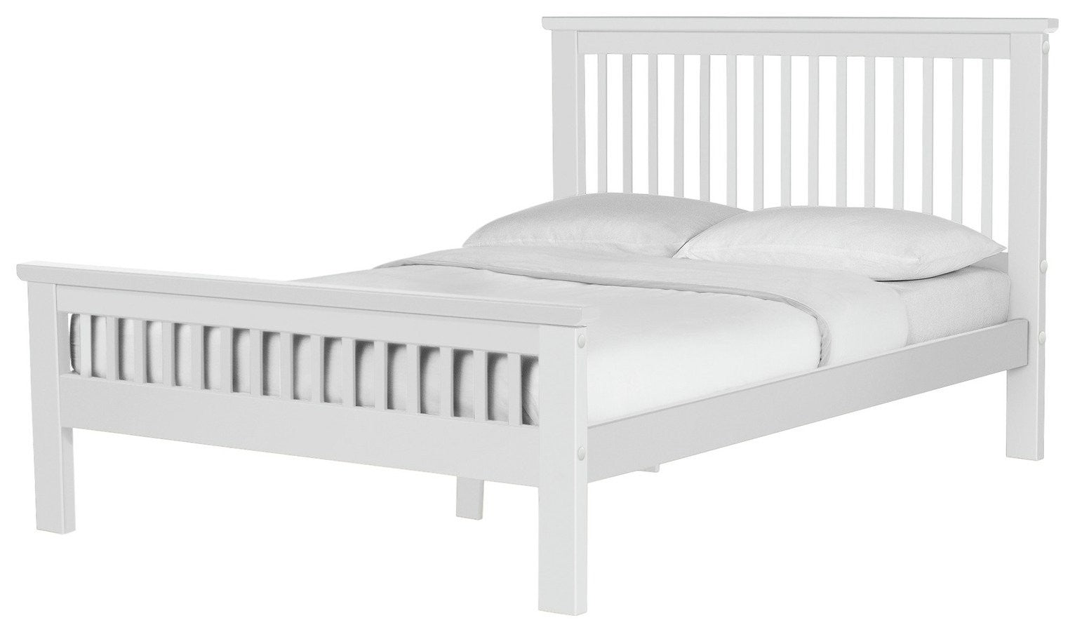 Home Aubrey Double Wooden Bed Frame - White (B GRADE)