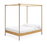 Akari 4 Poster Kingsize Wooden Bed Frame - Natural | King size poster bed