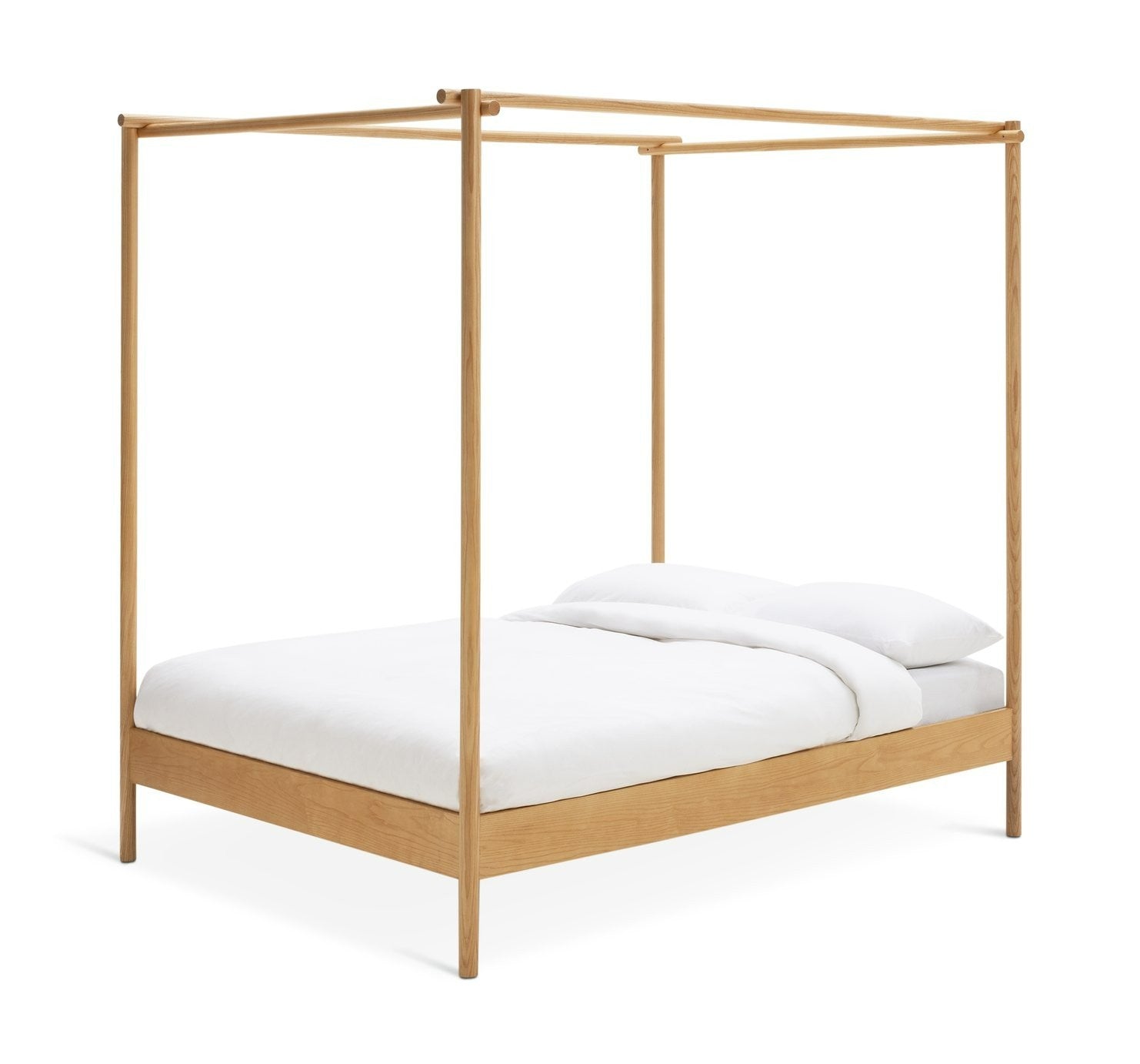 Akari 4 Poster Kingsize Wooden Bed Frame - Natural | King size poster bed