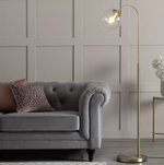 Coleman Glass Shade Metal Floor Lamp Brass | Modern Standing Floor Light Home