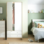 Home Kids Malibu 2 Door 2 Drawer Wardrobe - White | Childrens Bedroom Storage