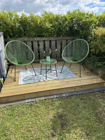 Home Serenity 2 Seater Metal Garden Bistro Set Green | Outdoor Patio Furniture