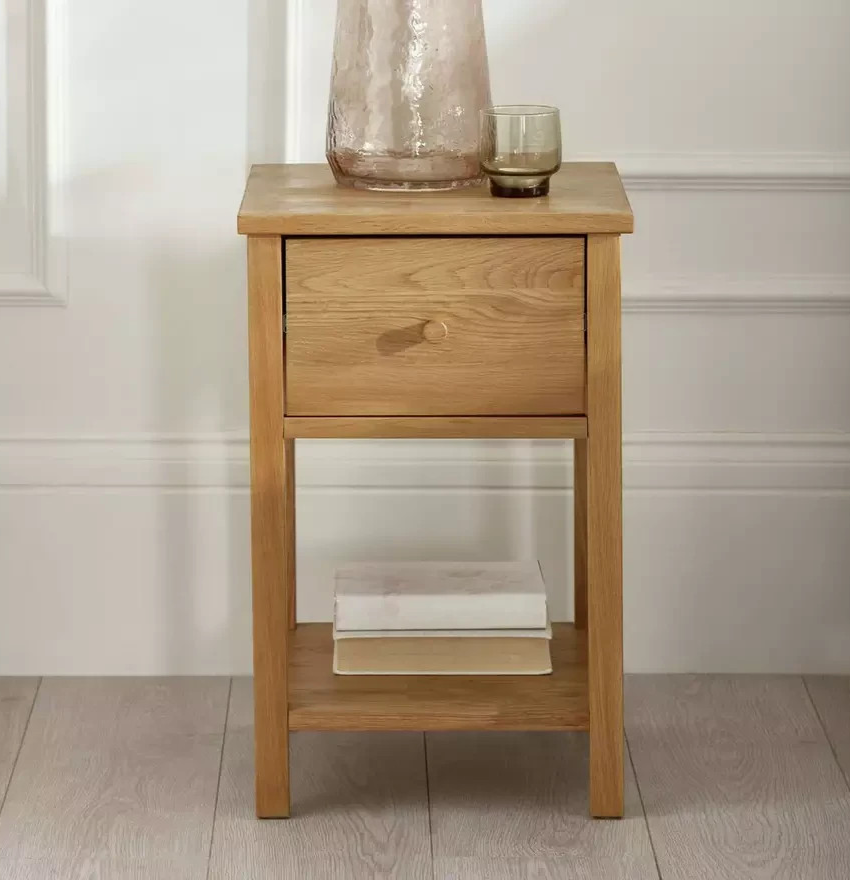Julian Bowen Coxmoor 1 Drawer Bedside Table Oak | Bedroom Storage Nightstand