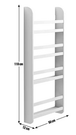 Kids Scandinavia Wall Mounted Bookcase White | Children's Bedroom Wall Shelf