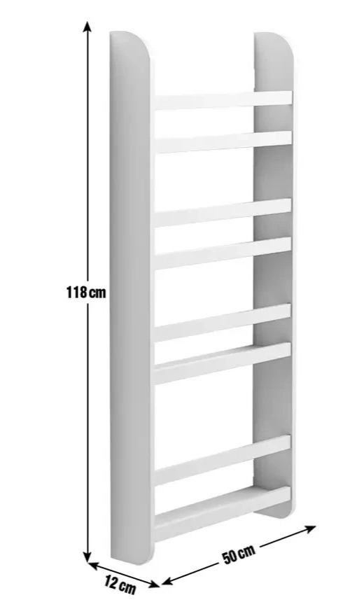 Kids Scandinavia Wall Mounted Bookcase White | Children's Bedroom Wall Shelf