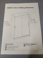 Nova 2 Door Sliding Wardrobe - White ( B Grade 1123)