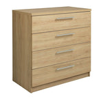 Home Brisbane 4 Drawer Chest Oak | Dresser for Bedroom Living Room ( B Grade )