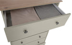 Kensington 5 Drawer Chest - Soft Grey/Oak Effect