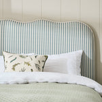 Onda Linen Kingsize Headboard - Stripe Sage | Luxe touch headboard